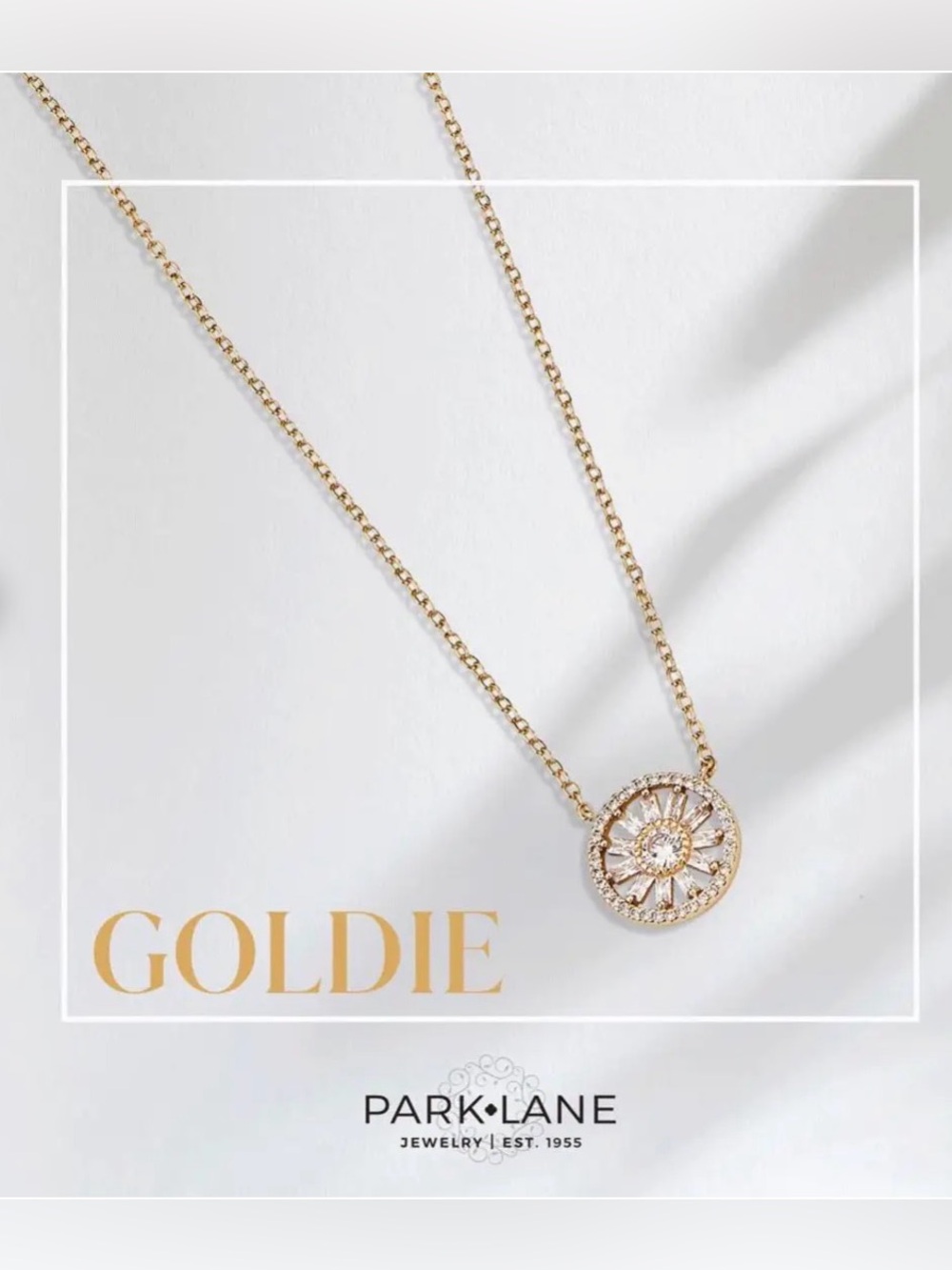 Park Lane Goldie Round CZ Sunburst Pendant Necklace NWT